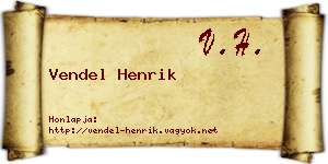 Vendel Henrik névjegykártya