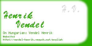 henrik vendel business card